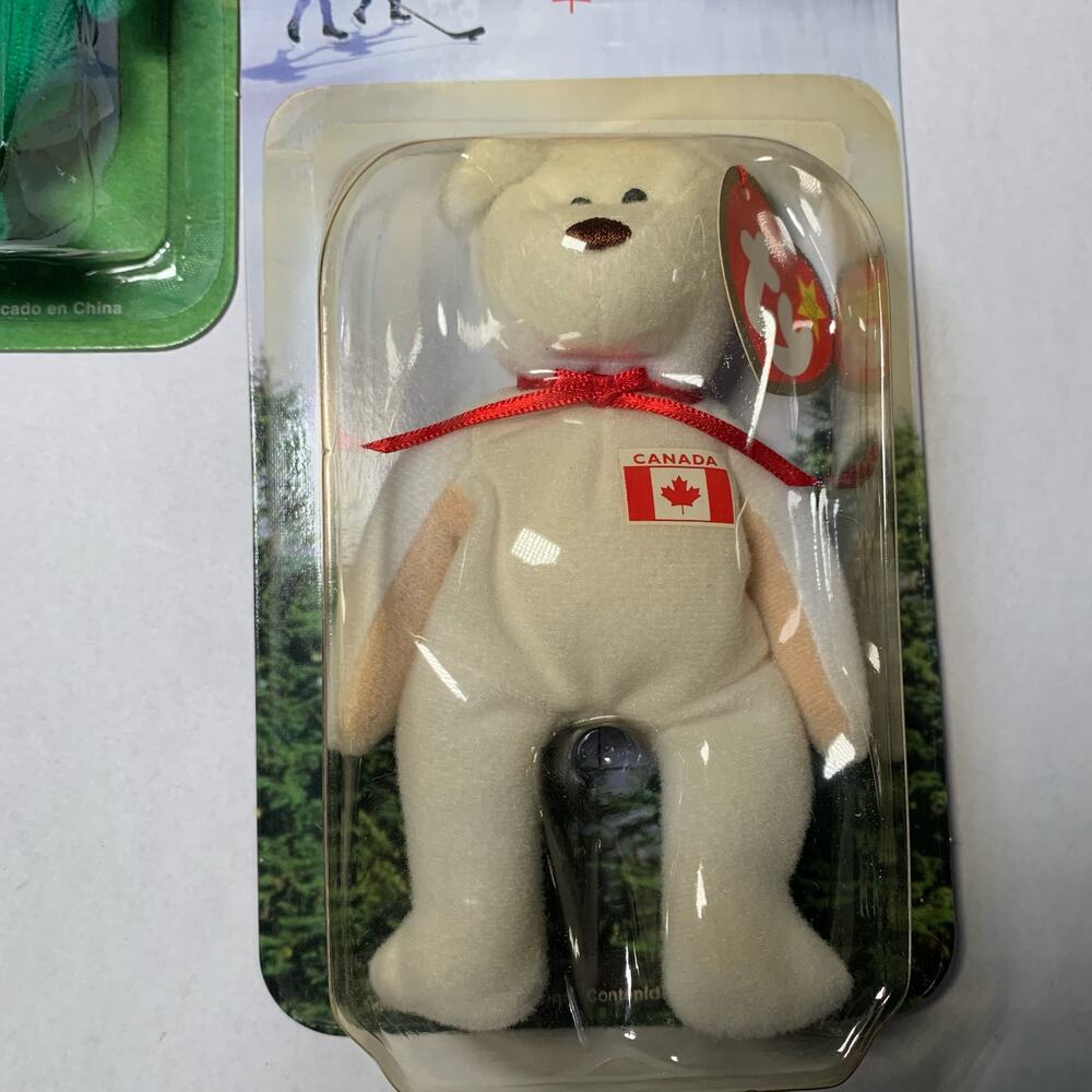 Lot of 4 1999 McDonald's Teenie Beanie Babies International Bears NIP - Picture 5 of 9